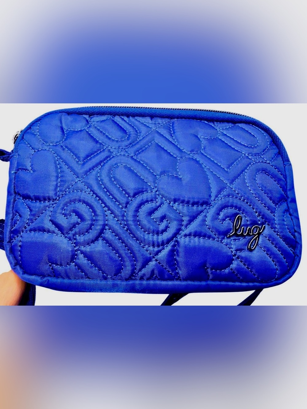 Lug Coupe LE Love Convertible Quilted Crossbody Bag w/Belt Strap {SAPHIRE BLUE} - Picture 4 of 13